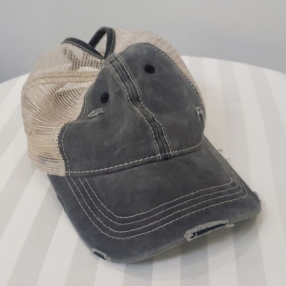 C.C Ponycap Messy High Bun Ponytail Adjustable Mesh Trucker Baseball Cap Hat - Picture 1 of 8